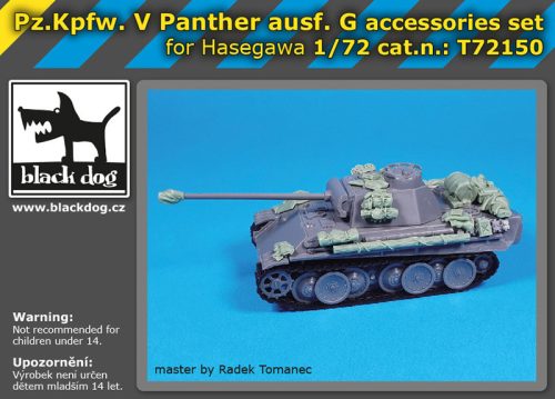 Black Dog T72150 Pz.Kpfw V Pantther Ausf G accessories set for Hasegawa makett dioráma kiegészítő (1/72)