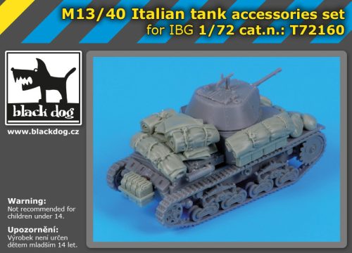 Black Dog T72160 M13/40 Italian tank accessories set for IBG Models makett dioráma kiegészítő (1/72)