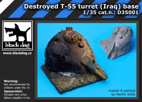 Black Dog D35001 Destroyed T55 turret Iraq base dioráma makett kiegészítő (1/35)