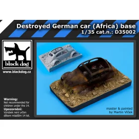   Black Dog D35002 Destroyed german car Afrika base dioráma makett kiegészítő (1/35)