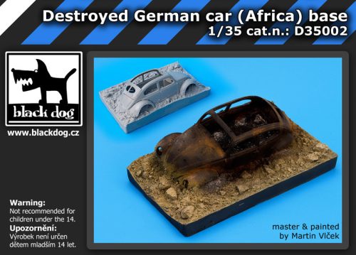 Black Dog D35002 Destroyed german car Afrika base dioráma makett kiegészítő (1/35)