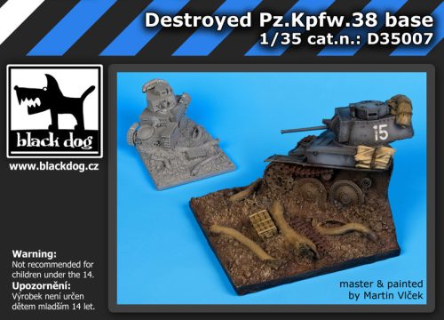 Black Dog D35007 Destroyed Pz.Kpfw 38 base dioráma makett kiegészítő (1/35)