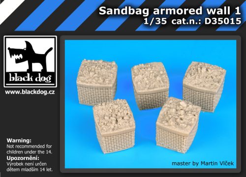 Black Dog D35015 Sandbag armored wall 1 dioráma makett kiegészítő (1/35)