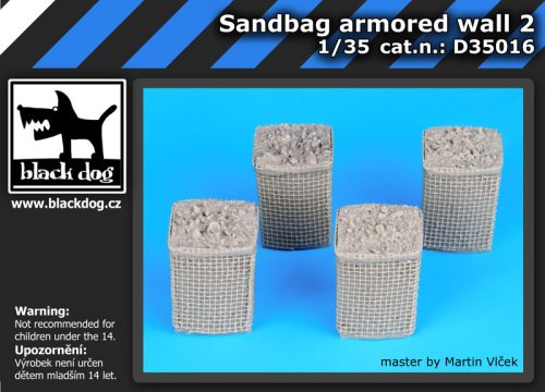 Black Dog D35016 Sandbag armored wall 2 dioráma makett kiegészítő (1/35)