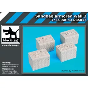   Black Dog D35017 Sandbag armored wall 3 dioráma makett kiegészítő (1/35)