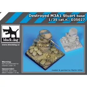   Black Dog D35027 Destroyed M3A1 Stuart base dioráma makett kiegészítő (1/35)
