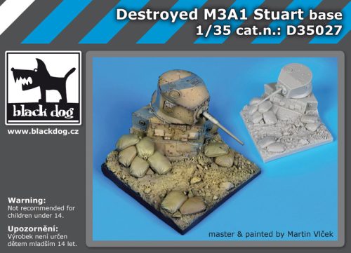 Black Dog D35027 Destroyed M3A1 Stuart base dioráma makett kiegészítő (1/35)