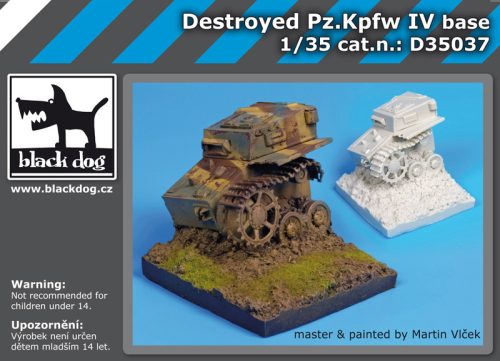 Black Dog D35037 Destroyed Pz Kpfw IV base dioráma makett kiegészítő (1/35)