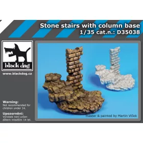   Black Dog D35038 Stone stairs with column base dioráma makett kiegészítő (1/35)