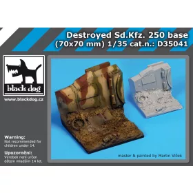   Black Dog D35041 Destroyed Sd Kfz 250 base dioráma makett kiegészítő (1/35)