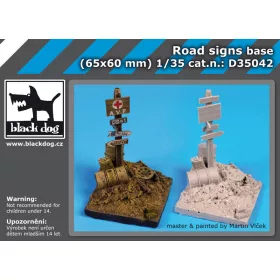   Black Dog D35042 Road signs base dioráma makett kiegészítő (1/35)