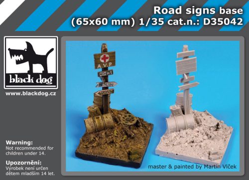 Black Dog D35042 Road signs base dioráma makett kiegészítő (1/35)