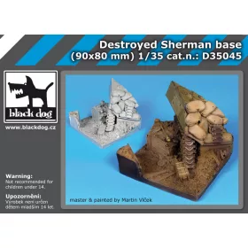   Black Dog D35045 Destroyed Sherman base dioráma makett kiegészítő (1/35)