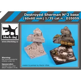   Black Dog D35059 Destroyed Sherman N°2 base dioráma makett kiegészítő (1/35)