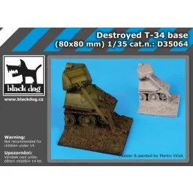   Black Dog D35064 Destroyed T 34 base dioráma makett kiegészítő (1/35)