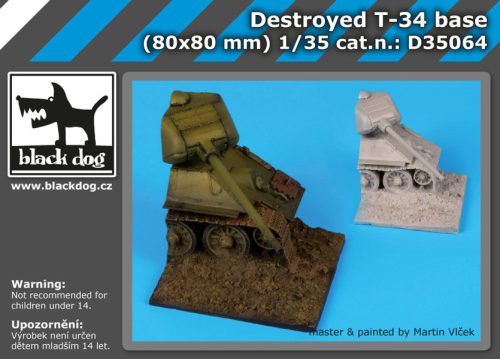 Black Dog D35064 Destroyed T 34 base dioráma makett kiegészítő (1/35)