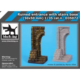   Black Dog D35072 Ruined entrance with stairs base dioráma makett kiegészítő (1/35)