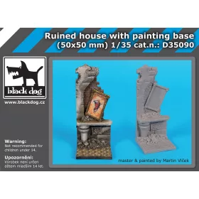   Black Dog D35090 Ruined house with painting base dioráma makett kiegészítő (1/35)