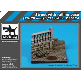   Black Dog D35124 Street with railing base dioráma makett kiegészítő (1/35)