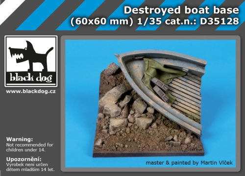 Black Dog D35128 Destroyed boat base dioráma makett kiegészítő (1/35)