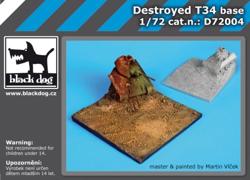 Black Dog D72004 Destroyed T34 base dioráma makett kiegészítő (1/72)