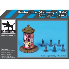   Black Dog D72011 Poster pillar Germany-Italy dioráma makett kiegészítő (1/72)