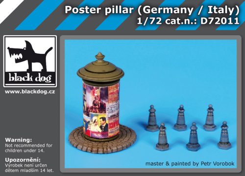 Black Dog D72011 Poster pillar Germany-Italy dioráma makett kiegészítő (1/72)