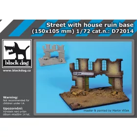   Black Dog D72014 Street with house ruin base dioráma makett kiegészítő (1/72)