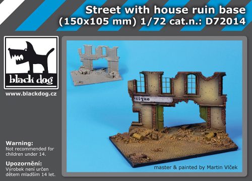 Black Dog D72014 Street with house ruin base dioráma makett kiegészítő (1/72)