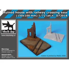   Black Dog D72018 Ruined house with railway crossing base dioráma makett kiegészítő (1/72)