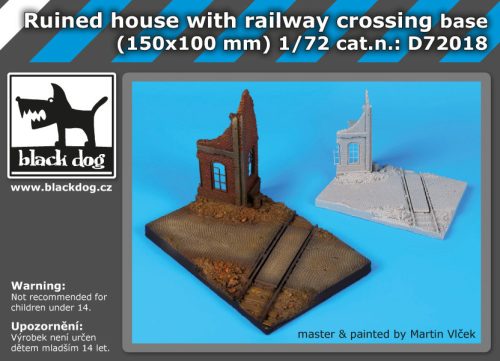 Black Dog D72018 Ruined house with railway crossing base dioráma makett kiegészítő (1/72)