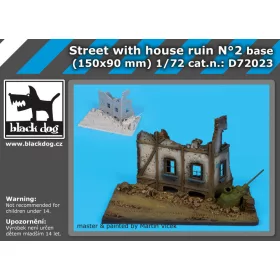   Black Dog D72023 Street with house ruin N°2 base dioráma makett kiegészítő (1/72)