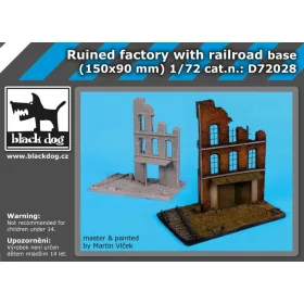   Black Dog D72028 Ruined factory with railroad base dioráma makett kiegészítő (1/72)