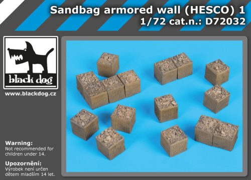 Black Dog D72032 Sandbag armored wall (HESCO) 1 dioráma makett kiegészítő (1/72)