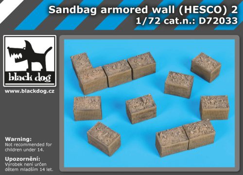 Black Dog D72033 Sandbag armored wall (HESCO) 2 dioráma makett kiegészítő (1/72)