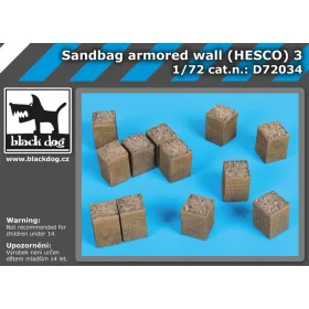   Black Dog D72034 Sandbag armored wall (HESCO) 3 dioráma makett kiegészítő (1/72)