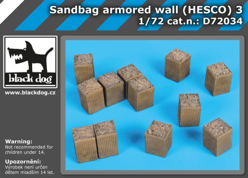 Black Dog D72034 Sandbag armored wall (HESCO) 3 dioráma makett kiegészítő (1/72)