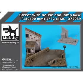   Black Dog D72039 Street with house and lamp base dioráma makett kiegészítő (1/72)