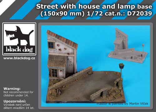 Black Dog D72039 Street with house and lamp base dioráma makett kiegészítő (1/72)