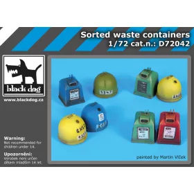   Black Dog D72042 Sorted waste containers dioráma makett kiegészítő (1/72)