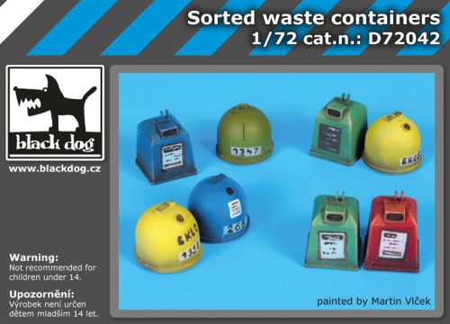 Black Dog D72042 Sorted waste containers dioráma makett kiegészítő (1/72)