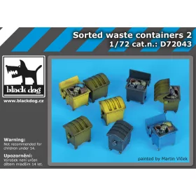   Black Dog D72043 Sorted waste containers 2 dioráma makett kiegészítő (1/72)