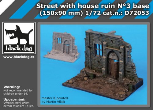 Black Dog D72053 Street with house ruin N;°3 base dioráma makett kiegészítő (1/72)