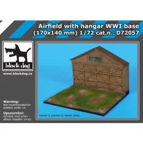   Black Dog D72057 Airfield with hangar WW I base dioráma makett kiegészítő (1/72)