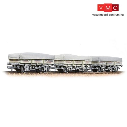 Branchline 33-091 5 Plank China Clay 3-Wagon Pack BR Bauxite (Early) With Tarpaulin Covers