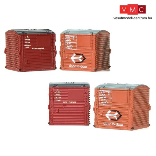 Branchline 36-071 Type A Small Containers (x4) BR Bauxite & BR Crimson