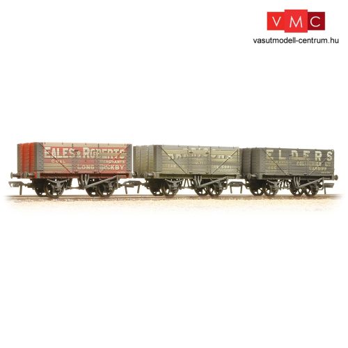 Branchline 37-095A 7 Plank 3-Wagon Pack 'Private Owner Coal Traders' - Weathered