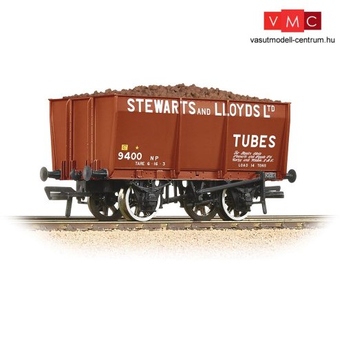 Branchline 37-402 16T Steel Slope-Sided Mineral Wagon 'Stewart & Lloyds' Red - Includes Wagon Load