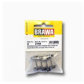   Brawa 2194 Fémkerék, RP25, 11 mm átmérő, 23 mm tengelyhossz, 4 db (H0)