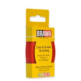 Brawa 3102 Vezeték 10 m, 0,14 mm², piros